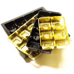 Praline inserts in PE plastic