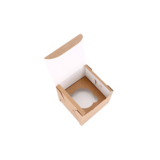 Cupcake box for 2 cupcakes with custom-made insert 200x100x90 mm Brown (10-pack)