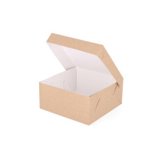 Classic Cake Box 210x210x105 mm Natural Brown (100-pack)