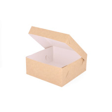 Classic Cake Box 260x260x110 mm Natural Brown (100-pack)