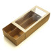 Macaron box with window 200x100x50 mm Natural brown (100-pack)