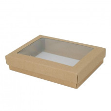 Sober-series box and lid window 159x112x32 mm natural brown (100-pack)