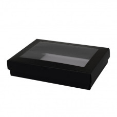 Sober-series box and lid window 159x112x32 mm black (100-pack)