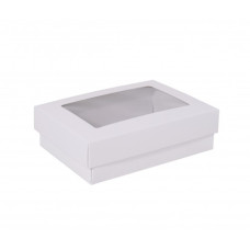 Sober-series box and lid window 112x82x32 mm white (100-pack)