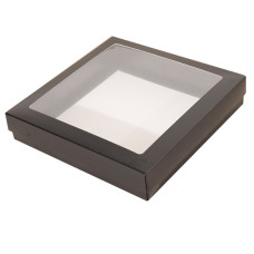 Sober-series box and lid window 125x125x32 mm black (100-pack)