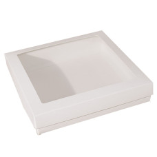 Sober-series box and lid window 125x125x32 mm white (100-pack)