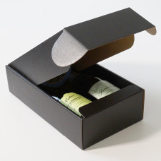 Gift box Linen embossed 340x180x90mm black 2 bottles (30-pack)