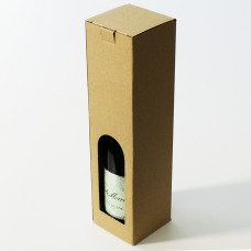 Bottle box window 88x88x340mm natural brown 1 bottle (50-pack)