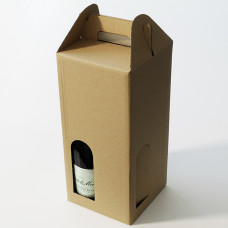 Bottle box window 170x176x360mm natural brown 4 bottles (15-pack)