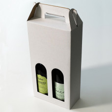 Bottle box window 170x88x340mm white 2 bottles (50-pack)