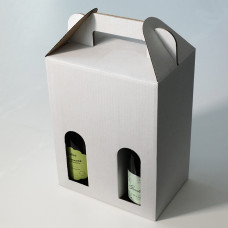 Bottle box window 256x176x360mm white 6 bottles (10-pack)