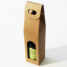 Bottle box window 90x90x385mm natural brown 1 bottle (50-pack)