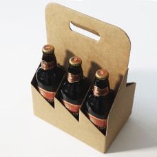 Bottle basket 195x130x290mm natural brown 6 bottles (30-pack)