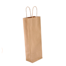 Bottle bag with twisted handles 140x80x390 mm brown (300-pack) Bottle bag with twisted handles 140x80x390 mm brown (300-pack)