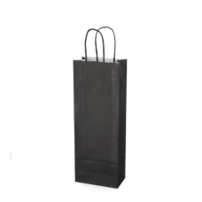 Bottle bag with twisted handles 140x80x390 mm black (300-pack)
