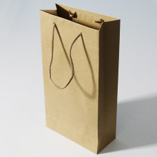 Bottle bag luxury with colored handle 200x90x380mm black (25-pack)