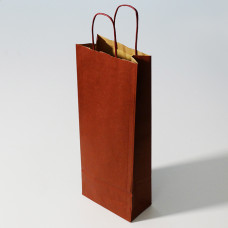 Bottle bag with twisted handles 150x80x395 mm burgundy (25-pack) 