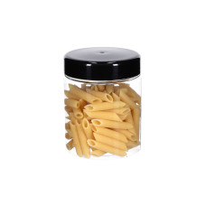 Plastic can round with black lid Ø92x100 mm, 500 ml, 12-pack