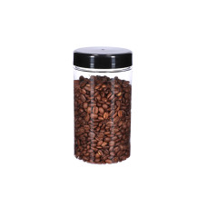 Plastic can round with black lid Ø83x70 mm 300ml, 12-pack
