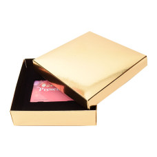 Box for gift card 125x125x25 mm gold incl insert (100-pack)