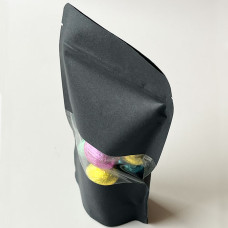 Standup pouches black window 130x70x225 mm 100-pack