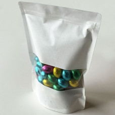 Standup pouches white window 160x80x270 mm 100-pack